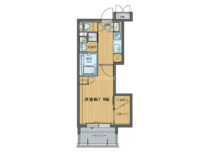アクタス天神パークシティ(1K/4階)の間取り写真