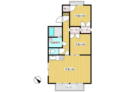 ヴィラ石峠(2LDK/1階)の間取り写真