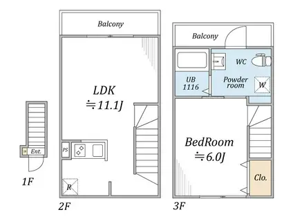 VILLE DE CIEL 保谷(1LDK/2階)の間取り写真