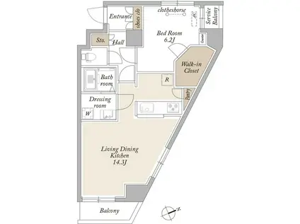 ARKMARK上北沢(1LDK/4階)の間取り写真