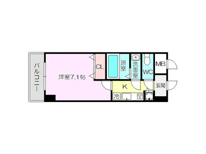 シャルマンフジ新大阪(1K/4階)の間取り写真