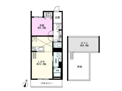 TS ANFANG(1LDK/2階)の間取り写真