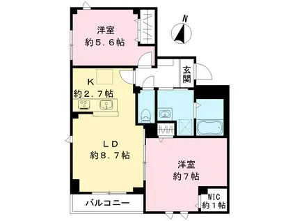 エルキュ―ル東品川(2LDK/2階)の間取り写真