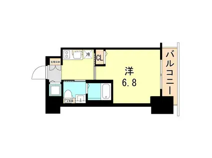 ファーストフィオーレ神戸元町(1K/4階)の間取り写真