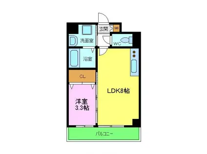 スプランディッド堺東(1LDK/4階)の間取り写真