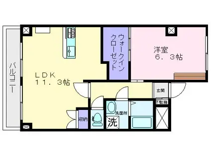 エトワール(1LDK/3階)の間取り写真