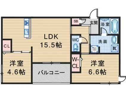 D-RESIDECE大島町(2LDK/1階)の間取り写真