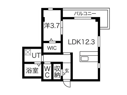 HIIRAGI善明町(1LDK/2階)の間取り写真