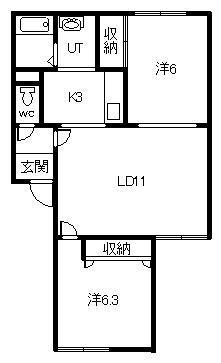 リフェスタ住吉(2LDK/1階)の間取り写真