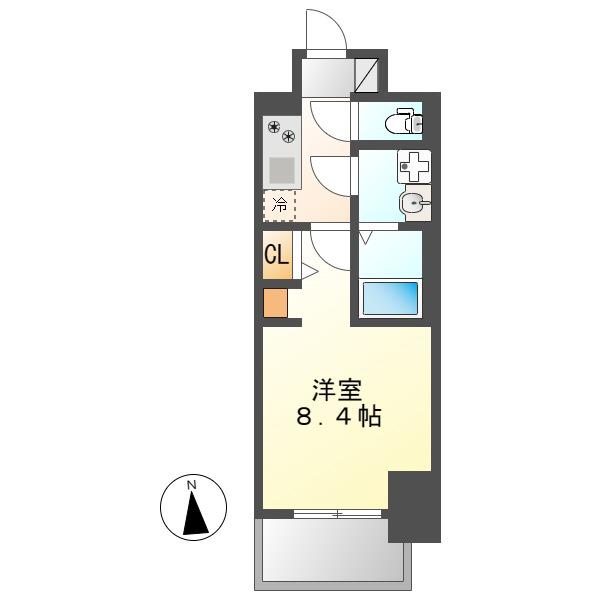 S-RESIDENCE尾頭橋BEAUTE(1K/9階)の間取り写真
