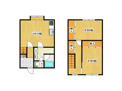 山本ハイツII(2DK/1階)の間取り写真