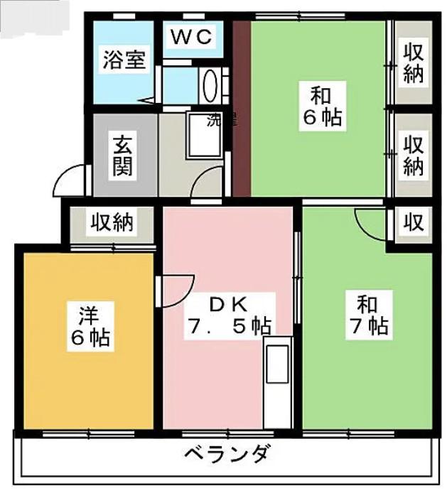 メゾンラメール(3LDK/3階)の間取り写真