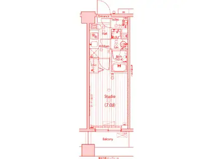 グランド・ガーラ横浜大口(1K/5階)の間取り写真