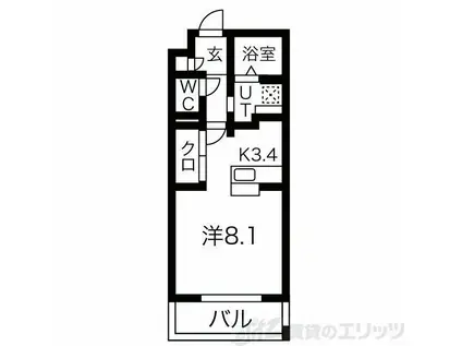 メゾン・ド・エトワール(1K/2階)の間取り写真