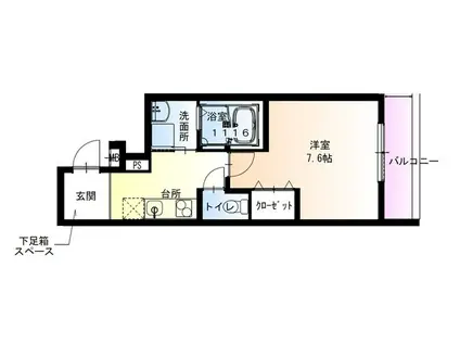 フジパレス遠里小野サウス(1K/3階)の間取り写真