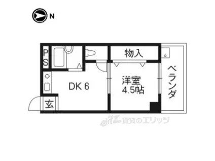 マンション巻野(1K/3階)の間取り写真