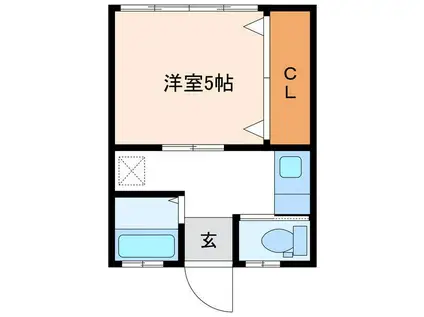 ミズノハイツ(1K/1階)の間取り写真