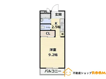 BRIZZ赤坂CANAL(1K/2階)の間取り写真