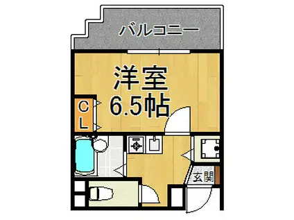 ライブリー宝塚(1K/2階)の間取り写真