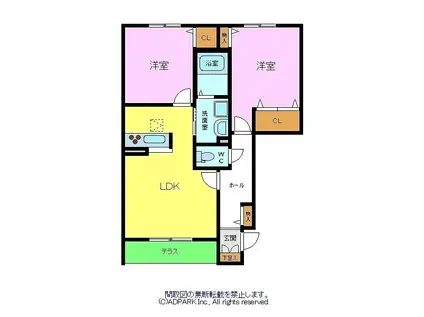 SUN COURT 美原 Ⅱ(2DK/1階)の間取り写真