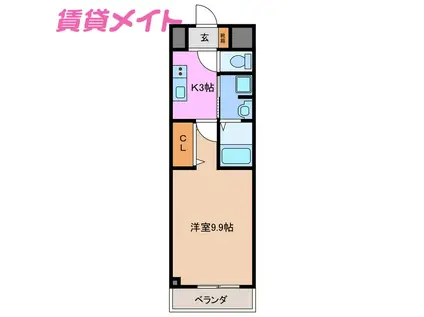 MS II(1K/2階)の間取り写真