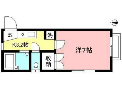 ザ・コンフォートプレイス(1K/2階)の間取り写真