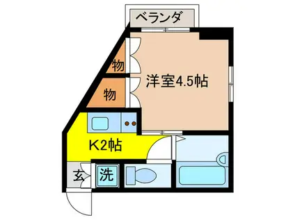 ルーブル学芸大学(1K/5階)の間取り写真