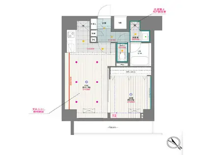 ドゥーエ月島(1LDK/6階)の間取り写真