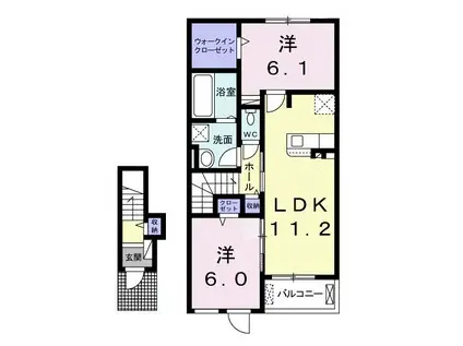 スズランI(2LDK/2階)の間取り写真