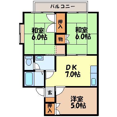 ファミーユマンション(3DK/3階)の間取り写真