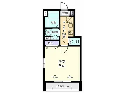 シルクロードB(1K/3階)の間取り写真