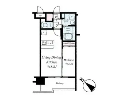 ラファセベルシード博多(1LDK/5階)の間取り写真