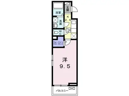 リトルナーレ伴駅前(1K/1階)の間取り写真