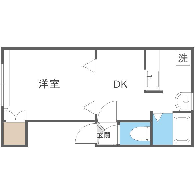 LA VALLEE NOUVELLE(1DK/2階)の間取り写真