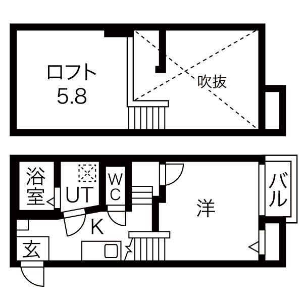 CREO中村公園七番館(1SK/1階)の間取り写真