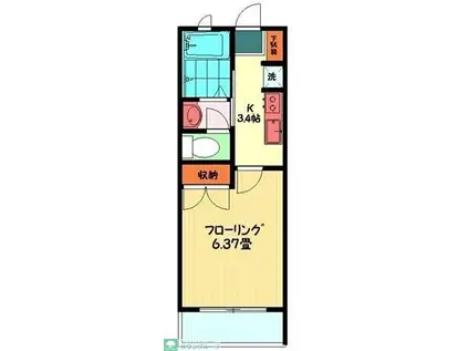 APARTMENT SHIRAISHI(1K/2階)の間取り写真