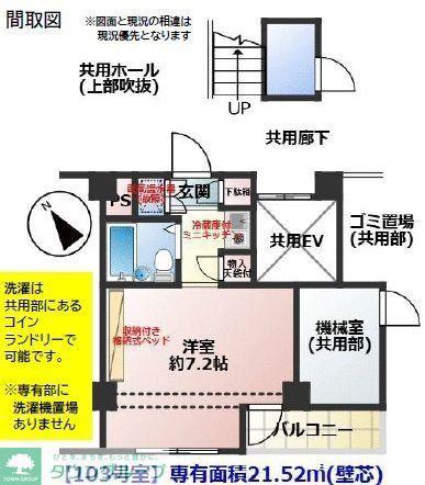 キャッスルマンション川越B(ワンルーム/1階)の間取り写真