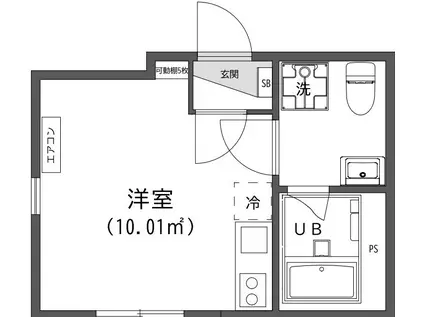 D-BASE王子神谷(ワンルーム/3階)の間取り写真