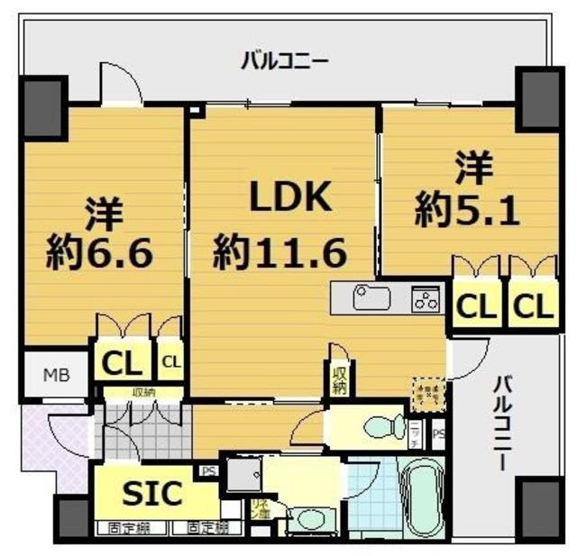 宮益坂ビルディング ザ・渋谷レジデンス(2LDK/8階)の間取り写真