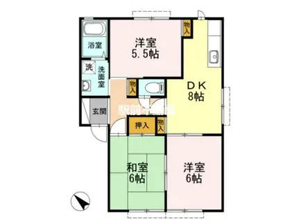 ミーツハオスK(3DK/2階)の間取り写真