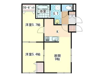 パークヒルズ(2LDK/2階)の間取り写真