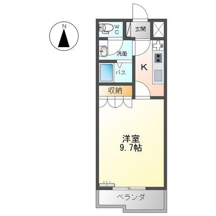 コーポ・ブルースカイ(1K/2階)の間取り写真