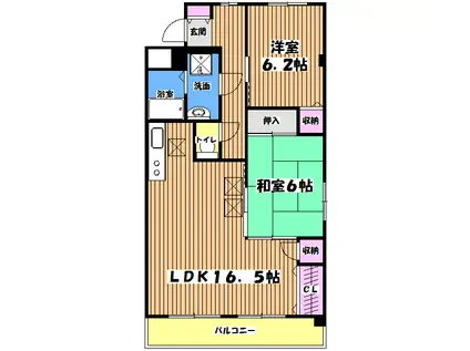 グレースマンション栄(2LDK/5階)の間取り写真