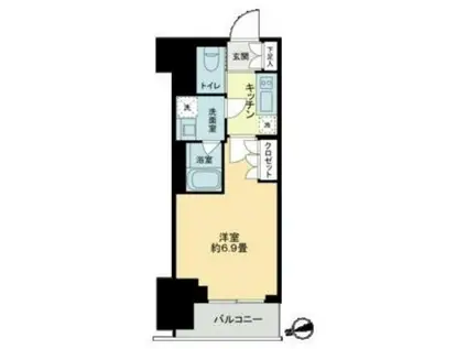 ザ・ライオンズフォーシア鶴見(1K/2階)の間取り写真