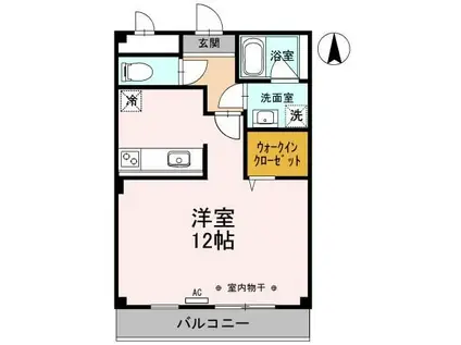 ポワールガーデン II(ワンルーム/3階)の間取り写真