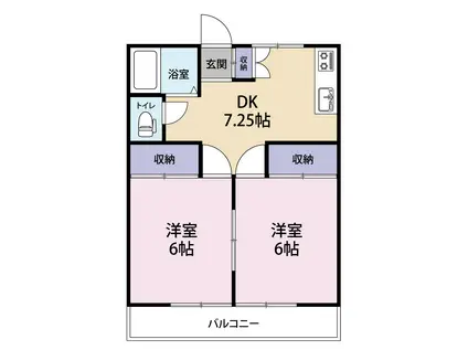 長浜ハイツ(2DK/1階)の間取り写真