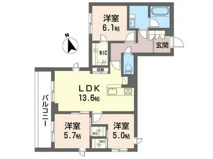 SAPHIRII(3LDK/2階)の間取り写真