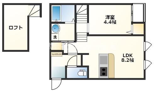 BELLBOITE(1LDK/1階)の間取り写真
