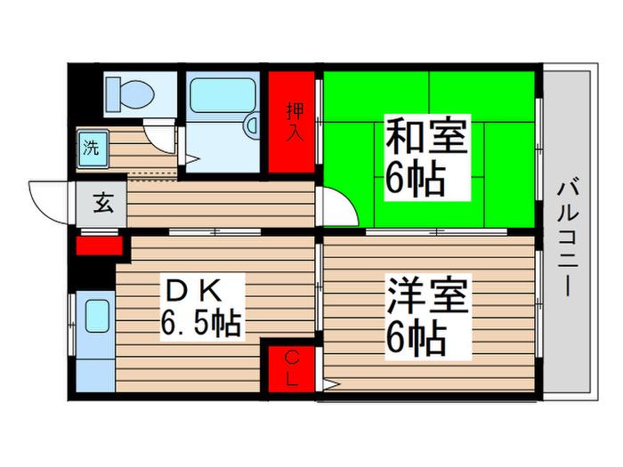 SAILON(2DK/1階)の間取り写真