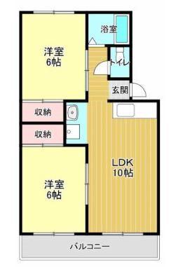 立石マンション(2LDK/2階)の間取り写真